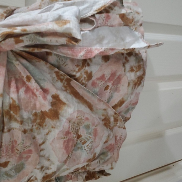 Free People Sweet As Beach tie dye effect ruffled side tie Mini Skirt size 6 new - Picture 2 of 16